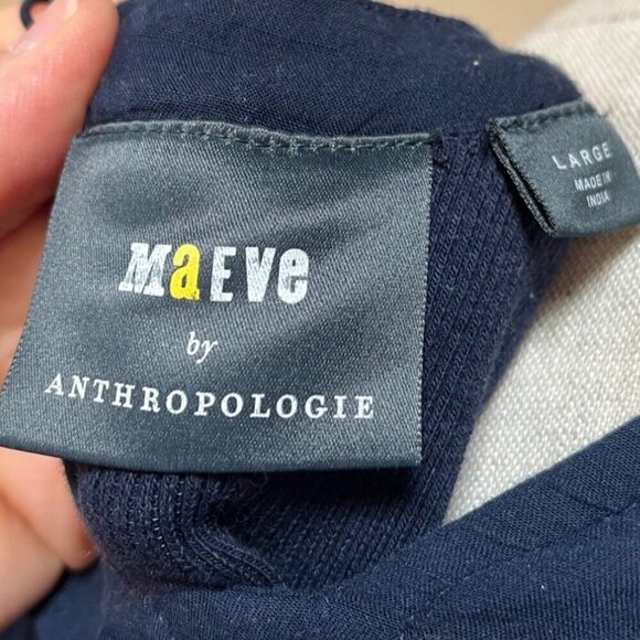 Anthropologie Maeve Ruffled Rib Halter Tank Top Blue Flounce Neck Stretch Cotton - Picture 6 of 8